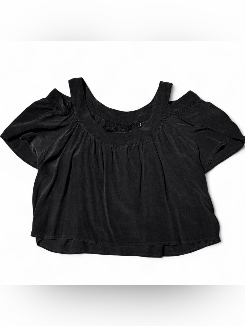 VINTAGE REFORMATION COLD SHOULDER BLACK PLEATED Y2k TOP SMALL